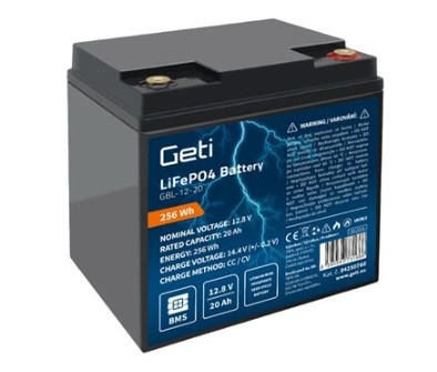 Baterie LiFePO4 12,8V 20Ah GETI GBL-12-20